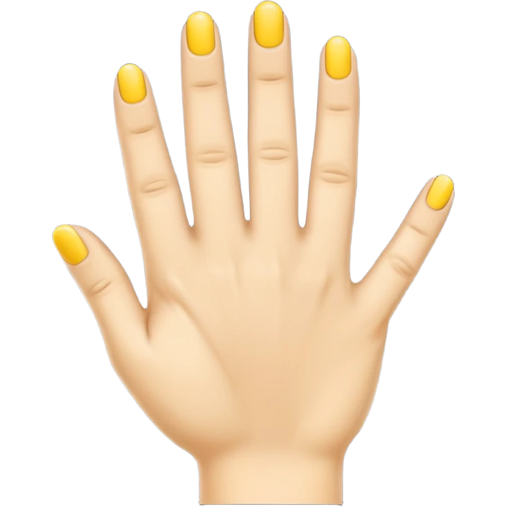 Yellow hand, showing ring finger, emoji