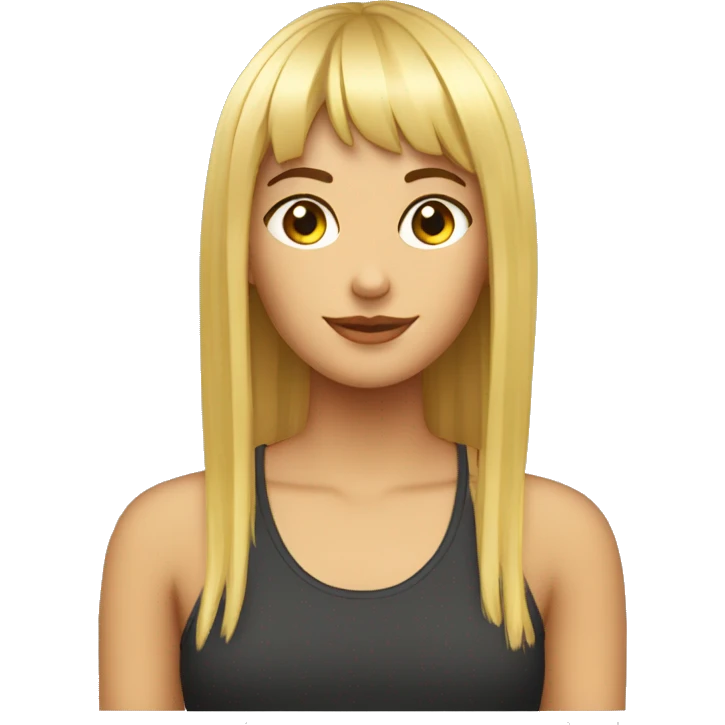 Chica rubia con flequillo emoji
