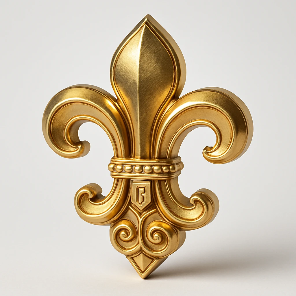 classic golden symbol representing elegance, ornamental details, dark background emoji