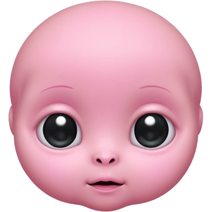 Cute, plump baby alien face (little cheek, no nose) emoji