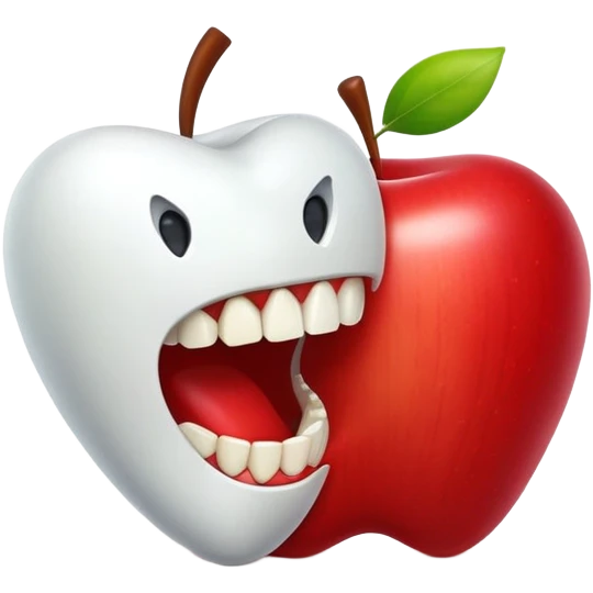 Teeth taking bite emoji
