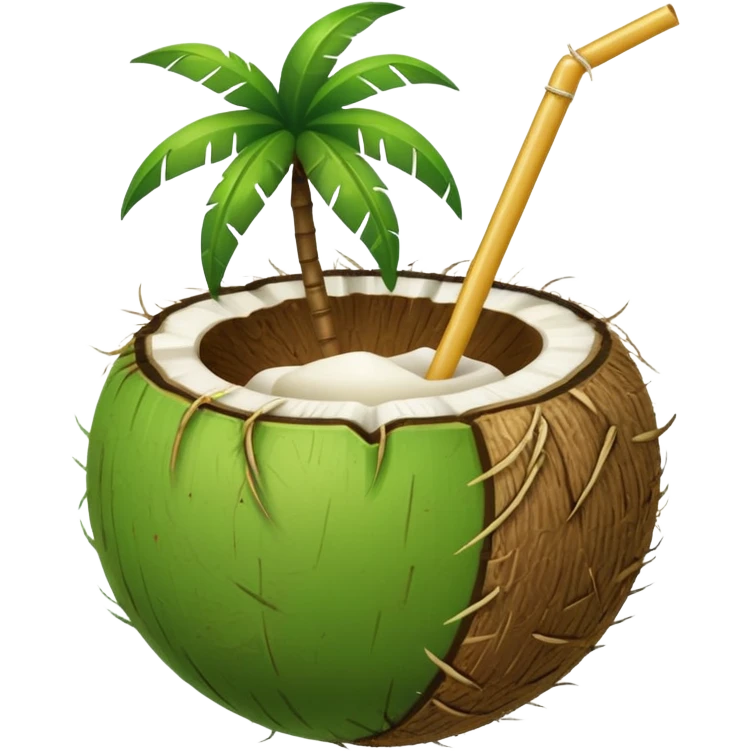 green coconut with straw emoji