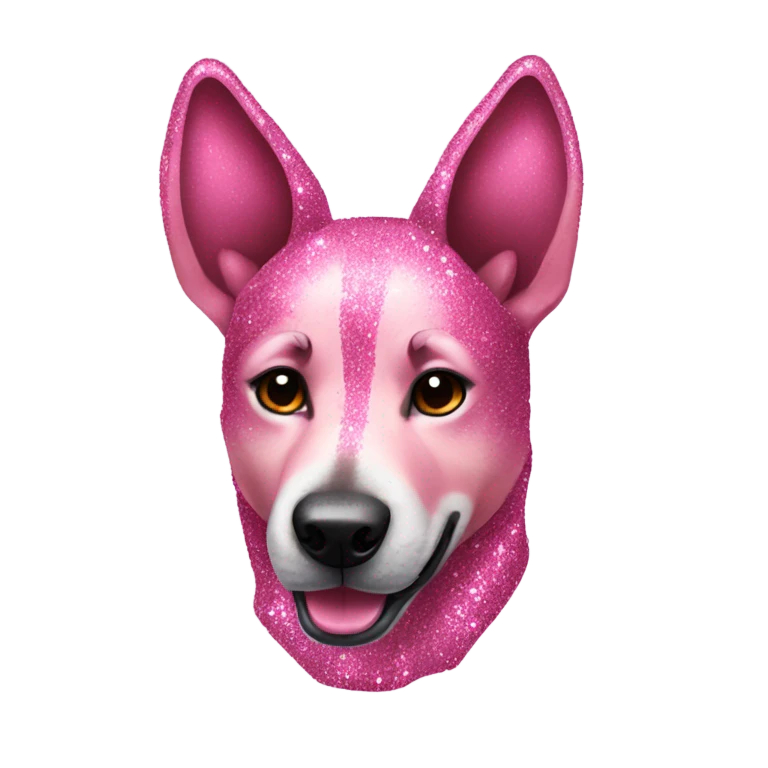 Pink wild dog with glitter  emoji
