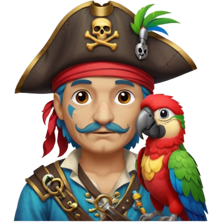 pirate and parrot emoji