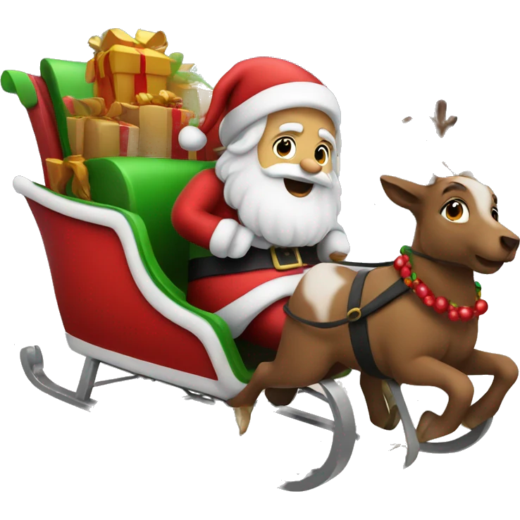 Santa on sleigh ride emoji