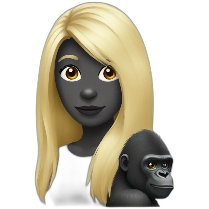 Gorilla and blonde girl emoji