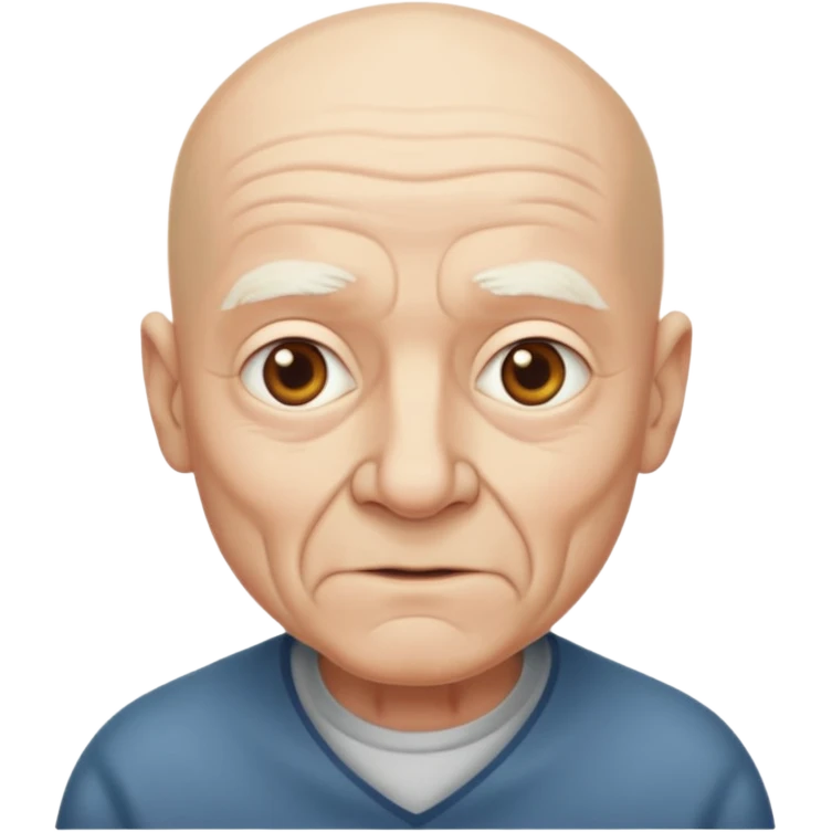 Bald old man with no facial hair emoji