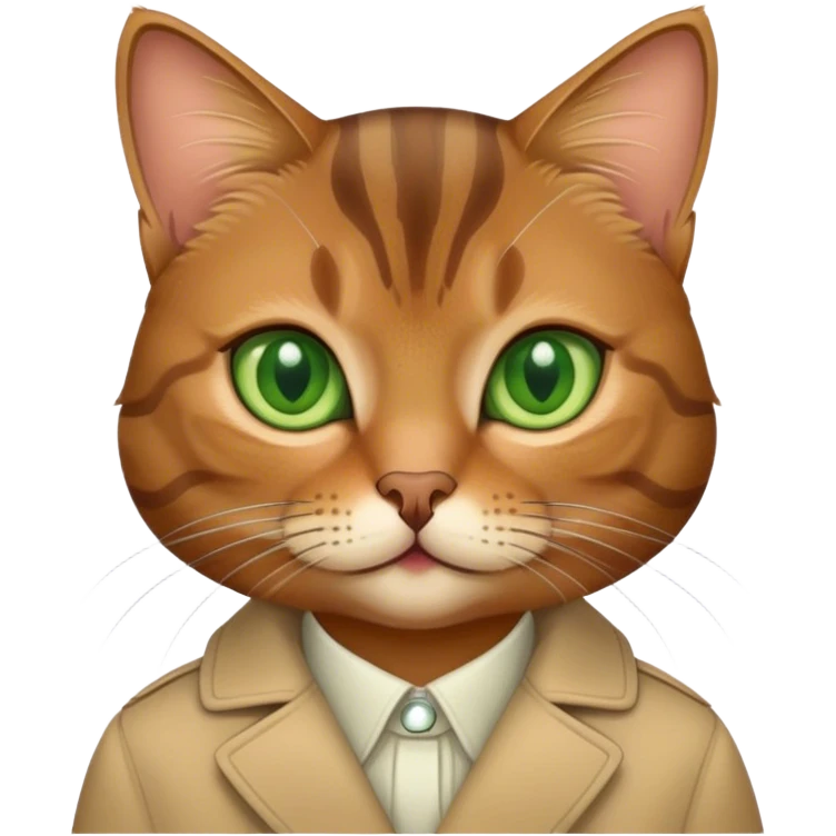 brown tabby cat with green eyes emoji