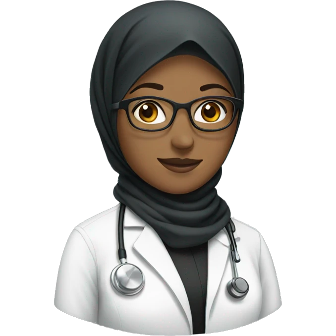 Doctor wears hijab and glasses  emoji