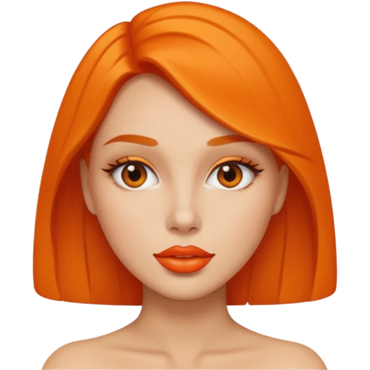 woman with orange colored lips emoji