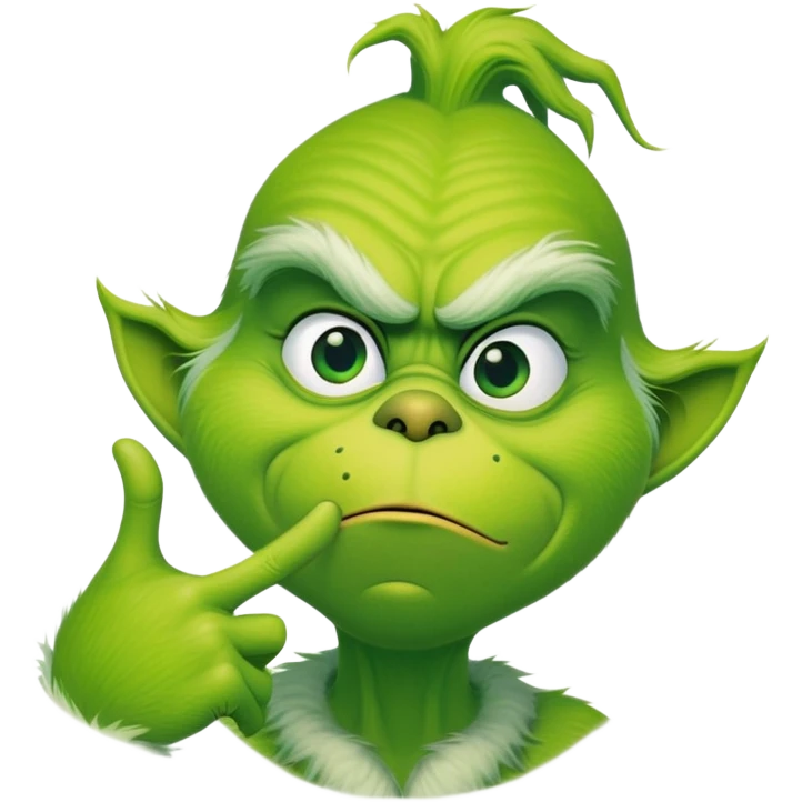 Grinch doing middle finger  emoji