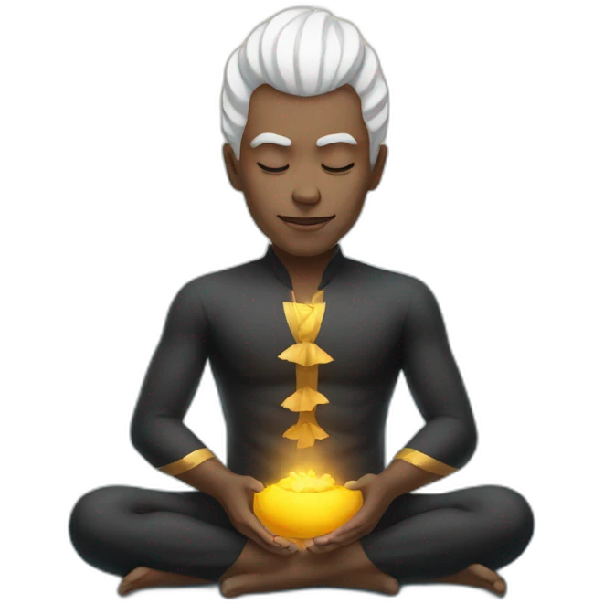 white skin magician meditating  emoji