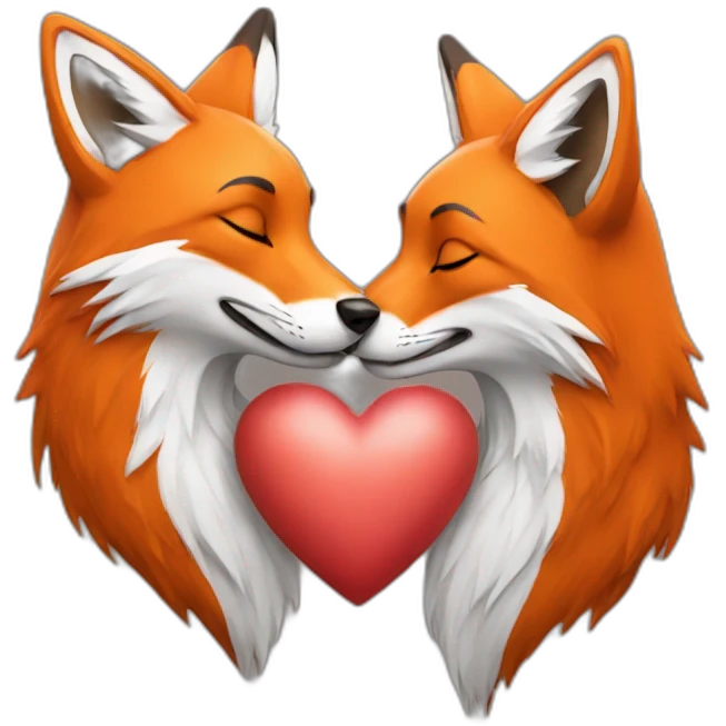 Fox kissing heart emoji
