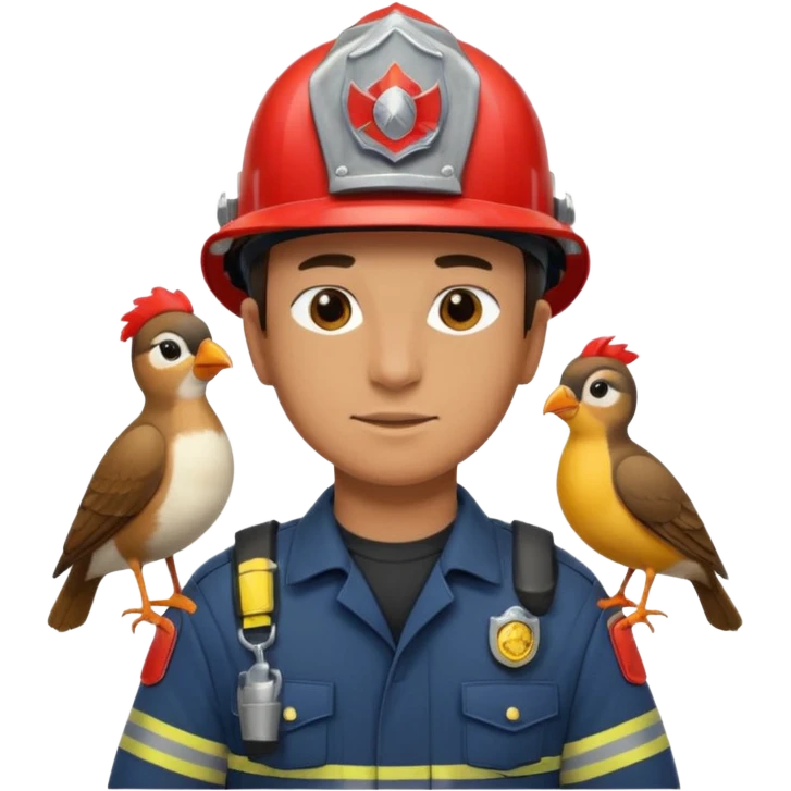 Fireman with bird emoji