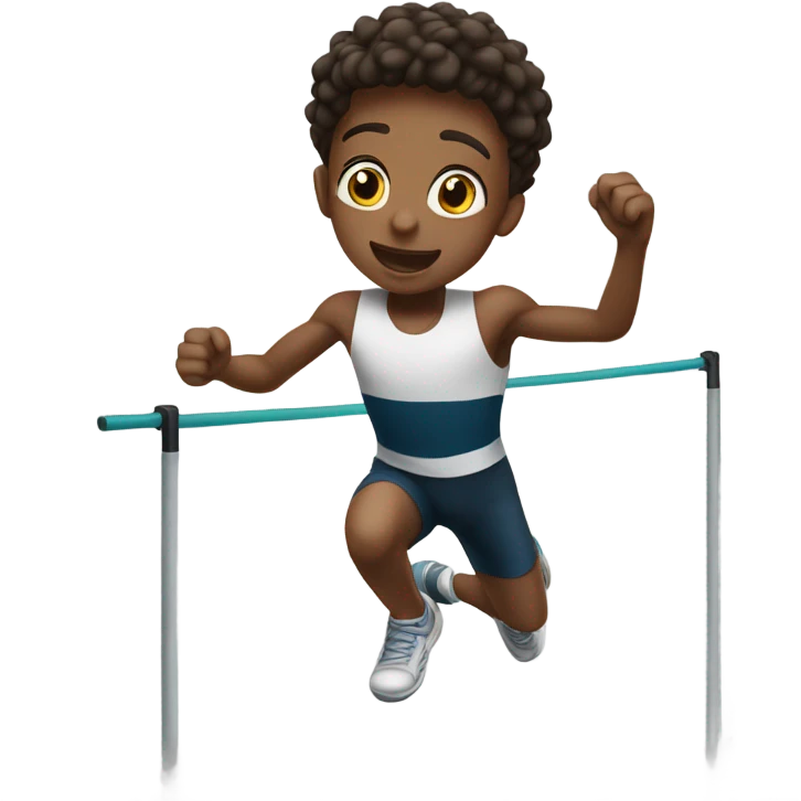 Boy doing high jump emoji