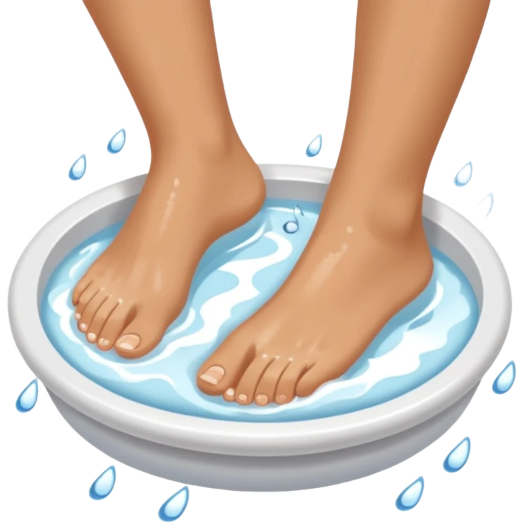 bare feet being washed, pedicure emoji