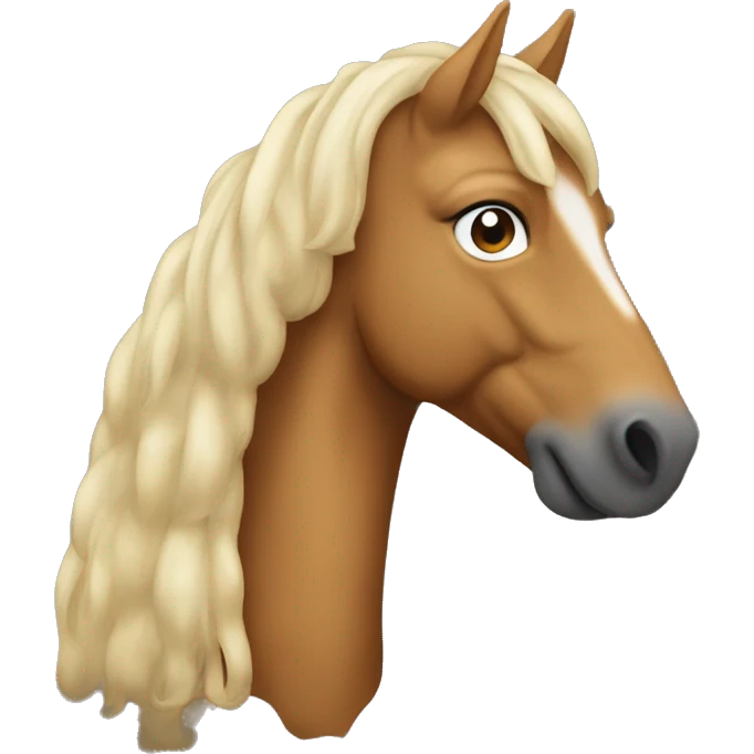 Hellbraunes Pferd mit Punkt als blesse emoji
