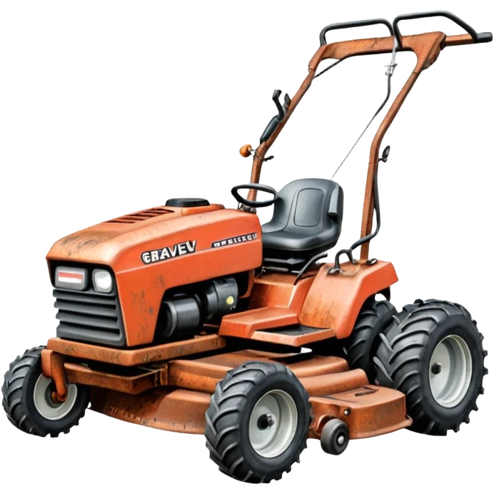 pencil drawing of a gravely mower emoji