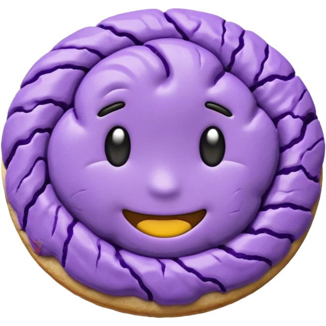 ube purple crinkle cookie, simplified, clear, emoji-like emoji