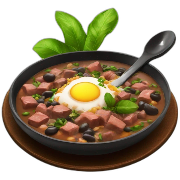 feijoada brazilian dish on a plate emoji