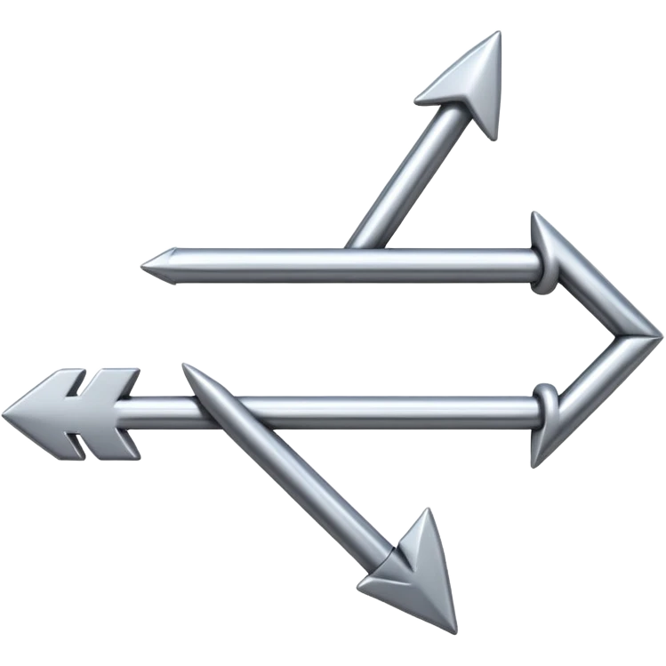 iOS-style emoji of a chain link with an arrow passing through it, representing connection and progress, sleek simple look emoji