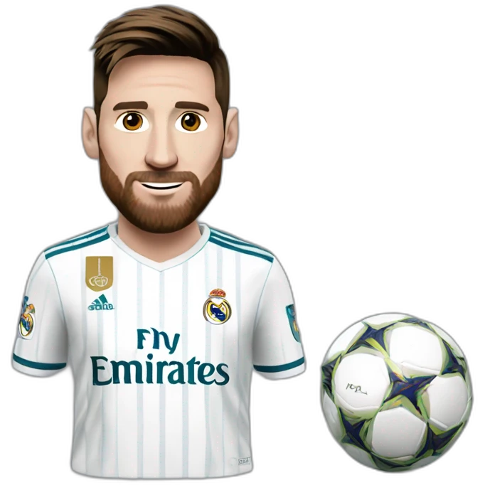 Messi avec le maillot du Real Madrid emoji