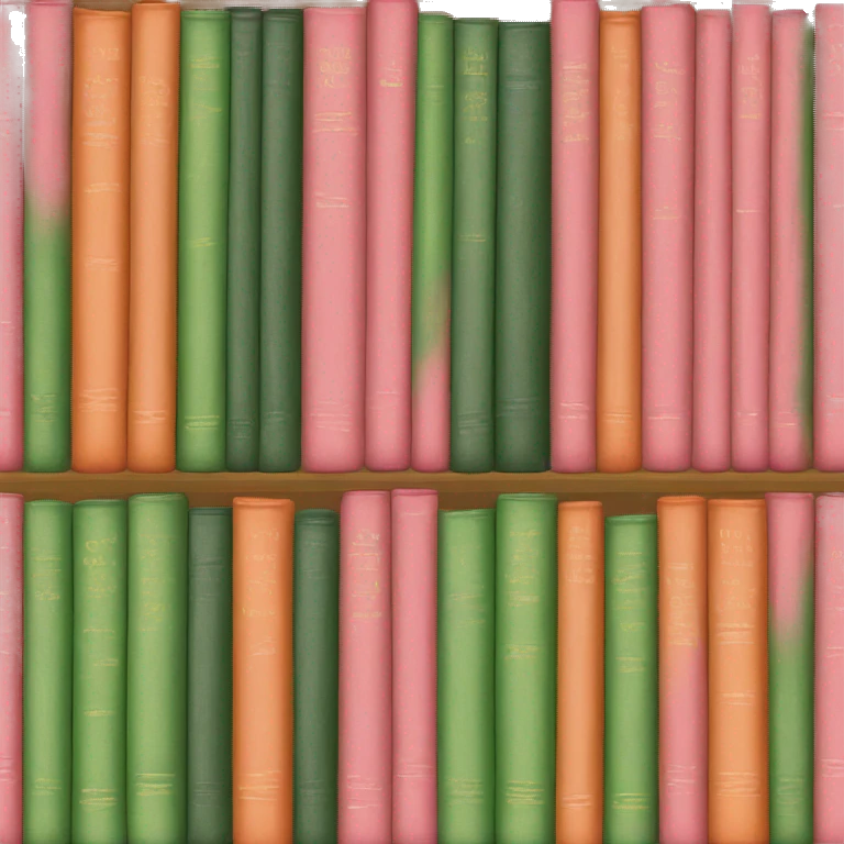 pink, green, and orange books emoji