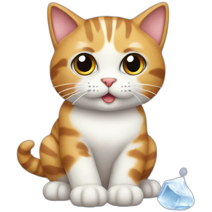 lily cat with big brown ice emoji