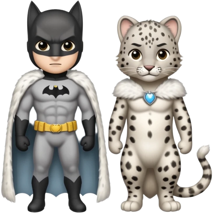 Batman and snow leopard emoji