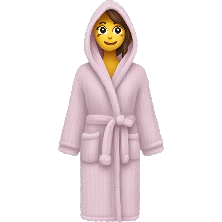 Fuzzy waffle knit long robe emoji