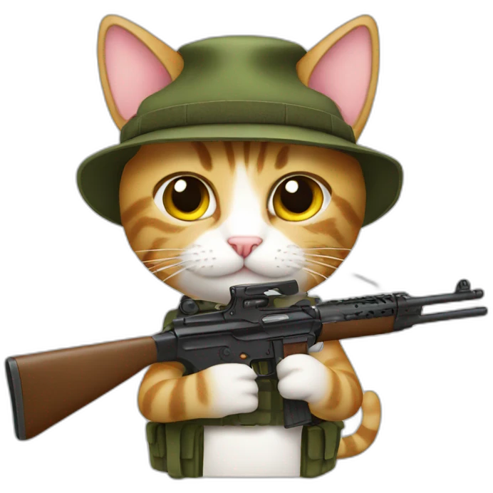 Cat with rifles emoji