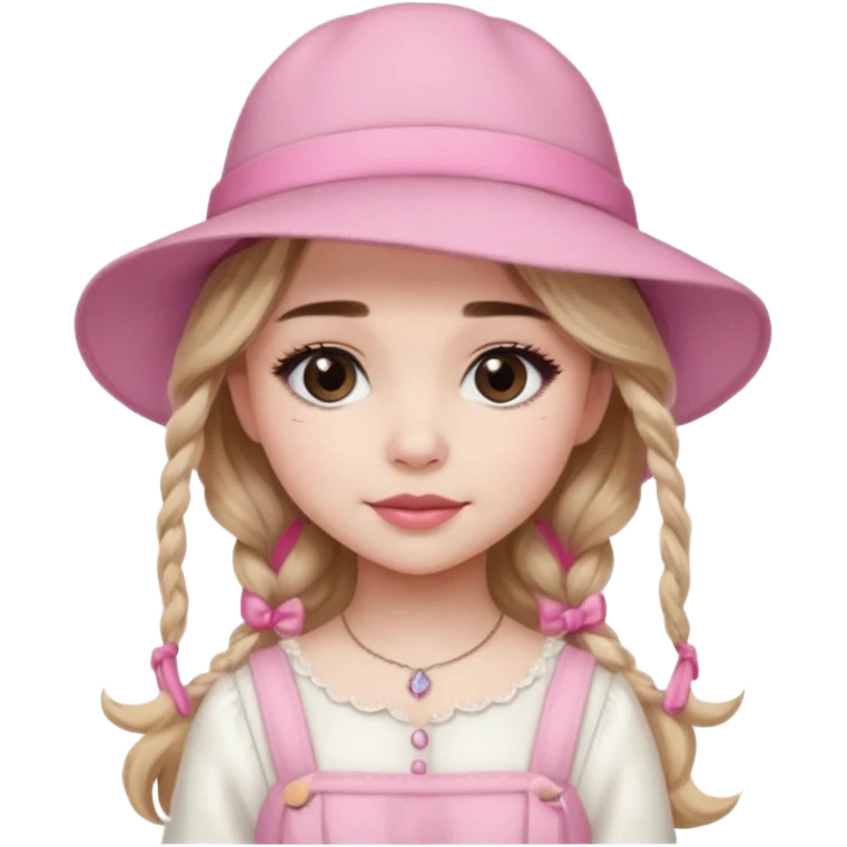 sabrina carpenter wearing Pink Hat, white dress emoji