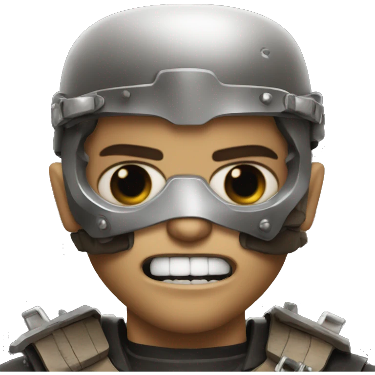 mad max warboy with chrome mouth emoji