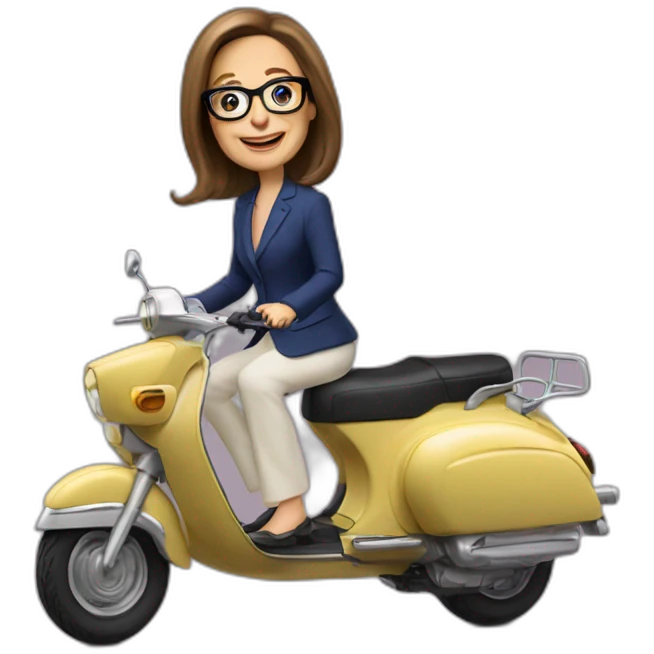 Françoise Hollande sur unscooter emoji