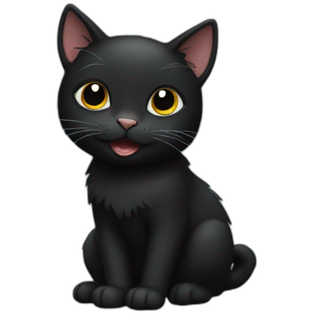 black cat happy emoji