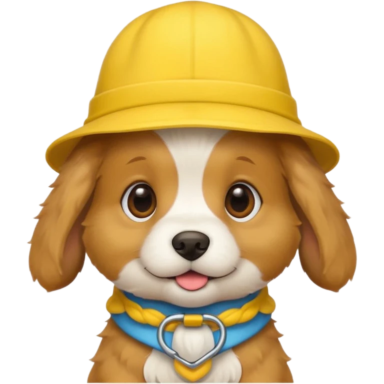 puppy dog with hat yellow emoji