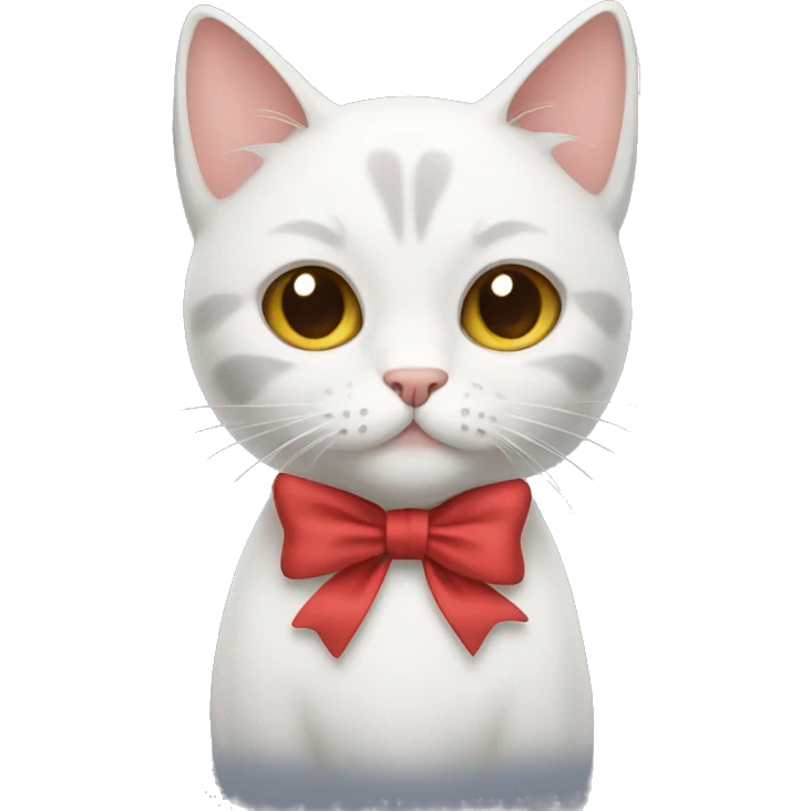 A cat with a bow emoji