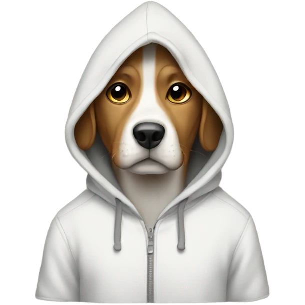 Dog wearing hoodie emoji