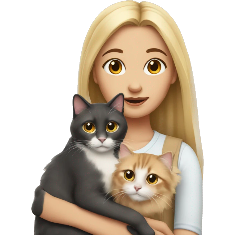 girl with ragdoll cat emoji