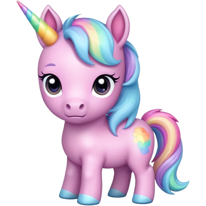 Cute Chibi baby pony unicorn colorful  emoji