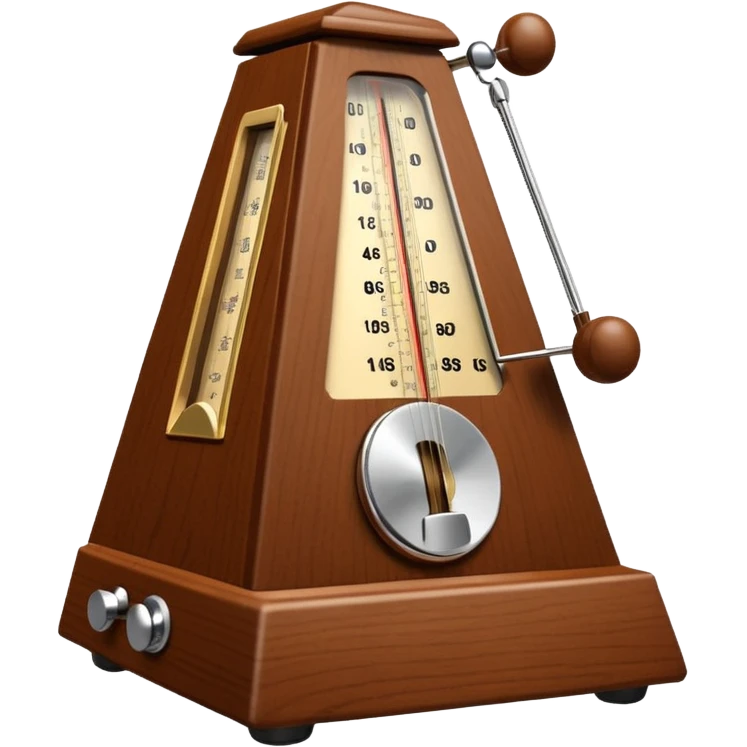 classic wooden metronome with swinging arm emoji
