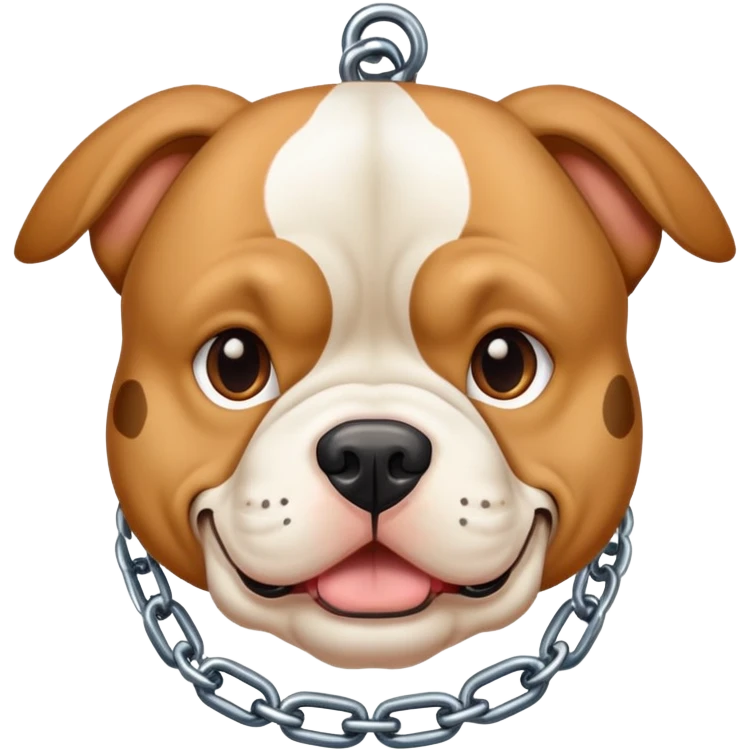 Bully dog with white and brown spots wearing a chain  emoji