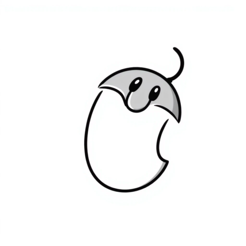 computer mouse, hand drawn doodle style emoji