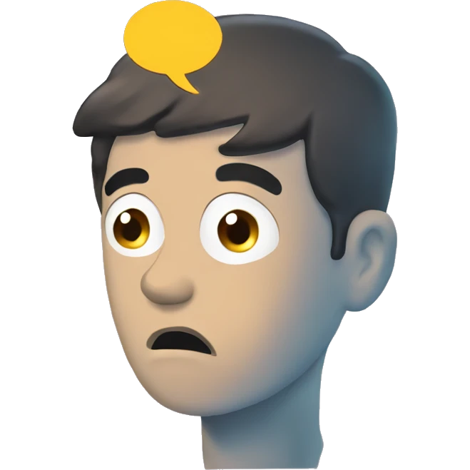 confused face with a thought bubble coming out of either side of his head  emoji