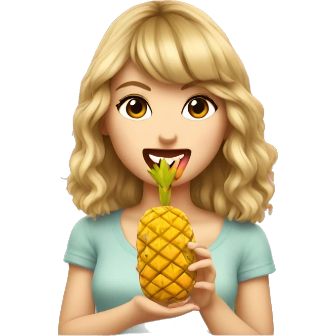 Taylor swift eating a pineapple emoji