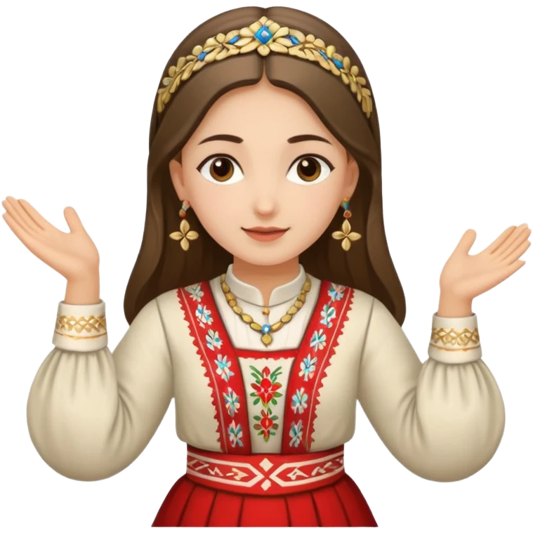 Girl Serbian orthodox folklore dancing emoji