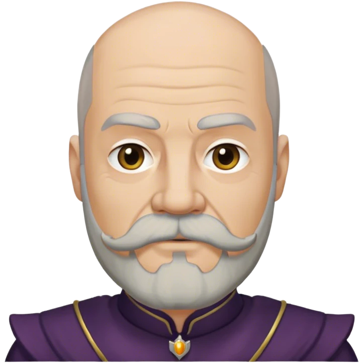 Mace Tyrell from game of thrones, have mustache and gray beard, half bald emoji