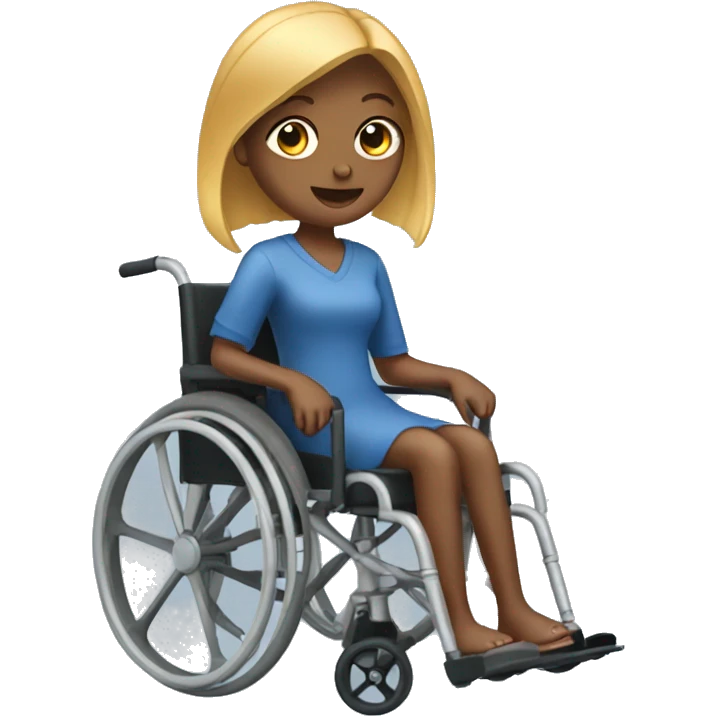 Girl in wheelchair with scissors emoji