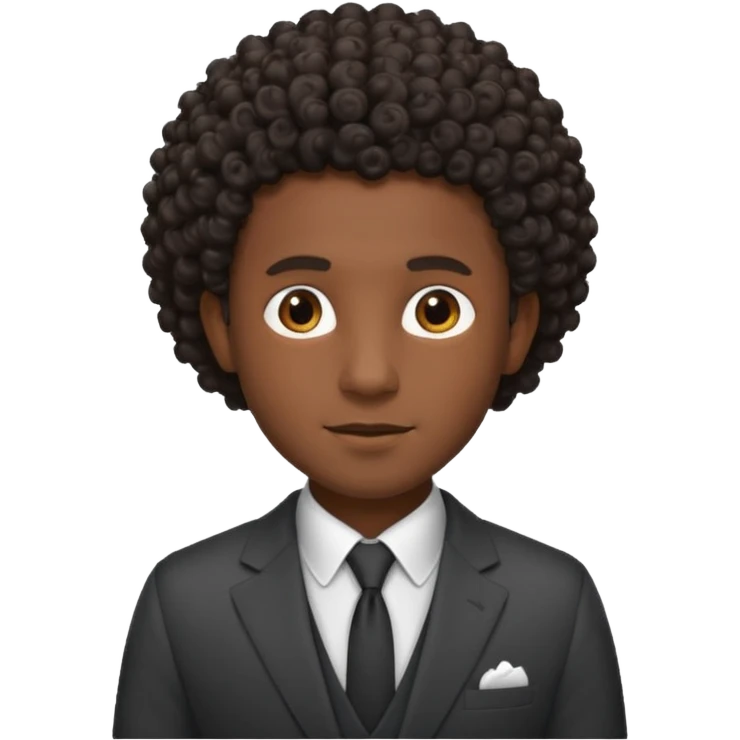 curly-haired black man in a suit emoji