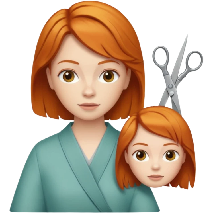 ginger woman getting haircut emoji